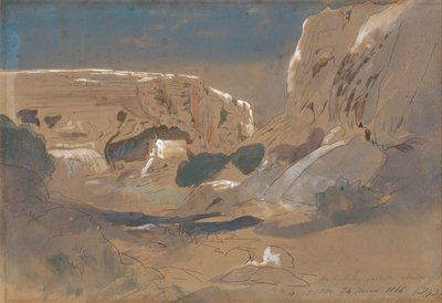 Rotsachtige vallei van Mosta, Malta door Edward Lear